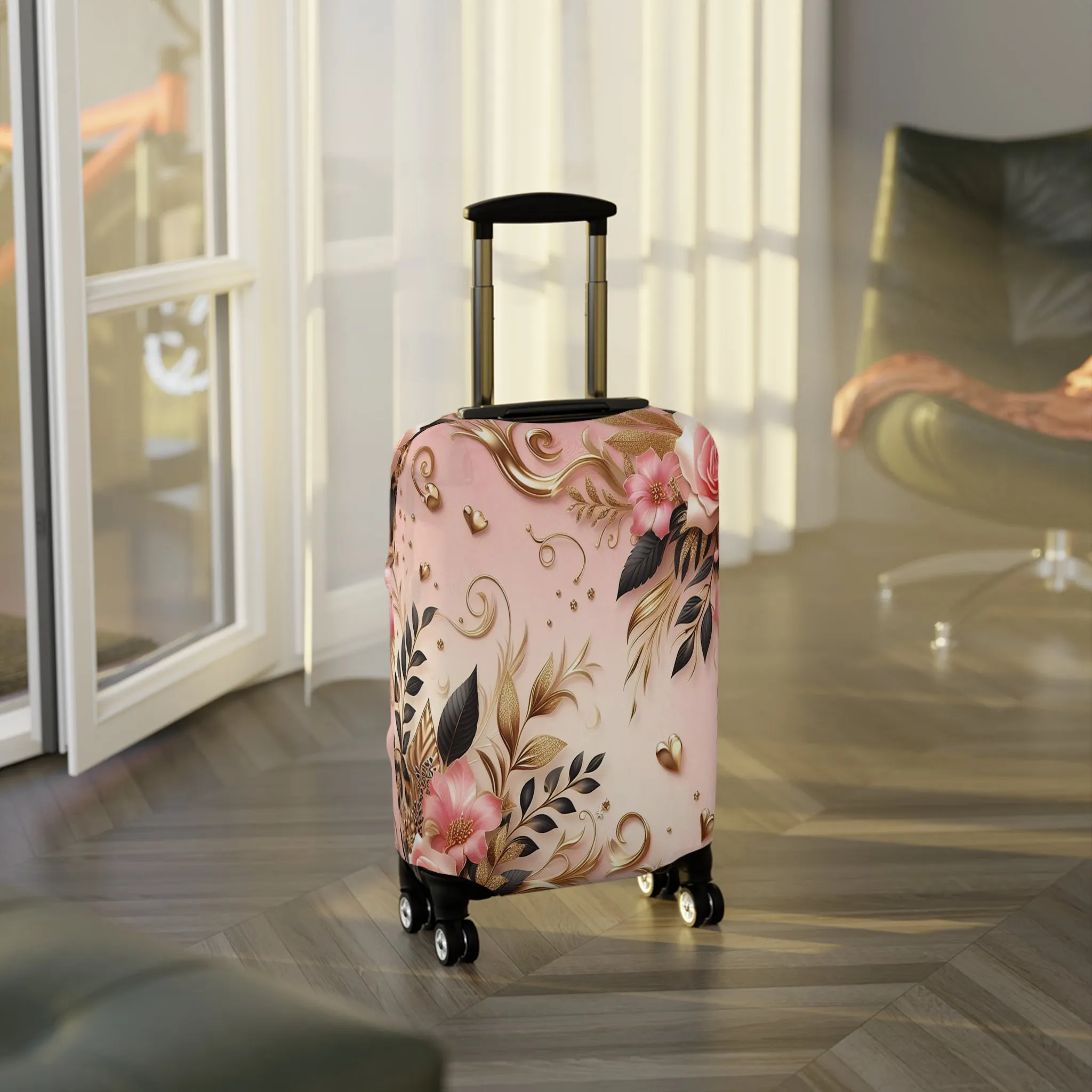 Luggage Cover, Floral Leopard, awd-3080