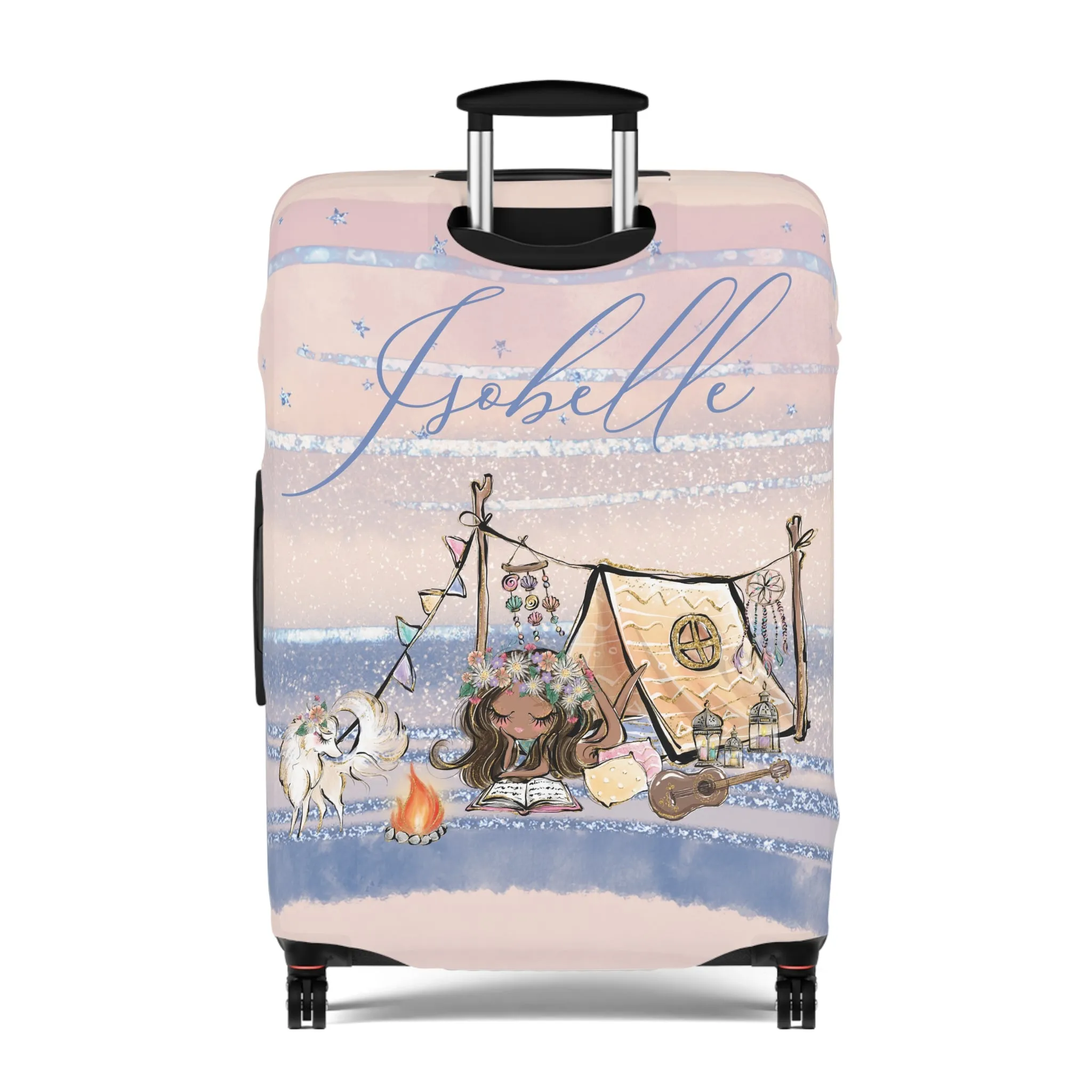 Luggage Cover, Free Spirit, Brunette Hair Olive Skin