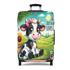 Luggage Cover, Just a Girl who Loves Cows, awd-1491