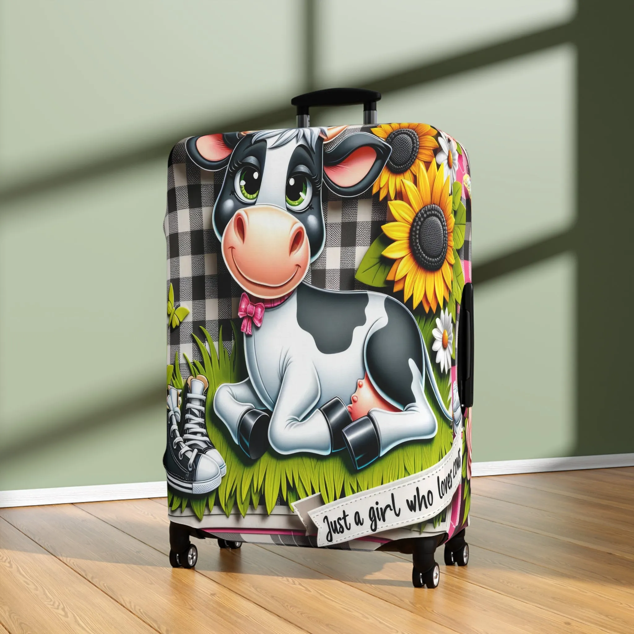 Luggage Cover, Just a Girl who Loves Cows, awd-1802