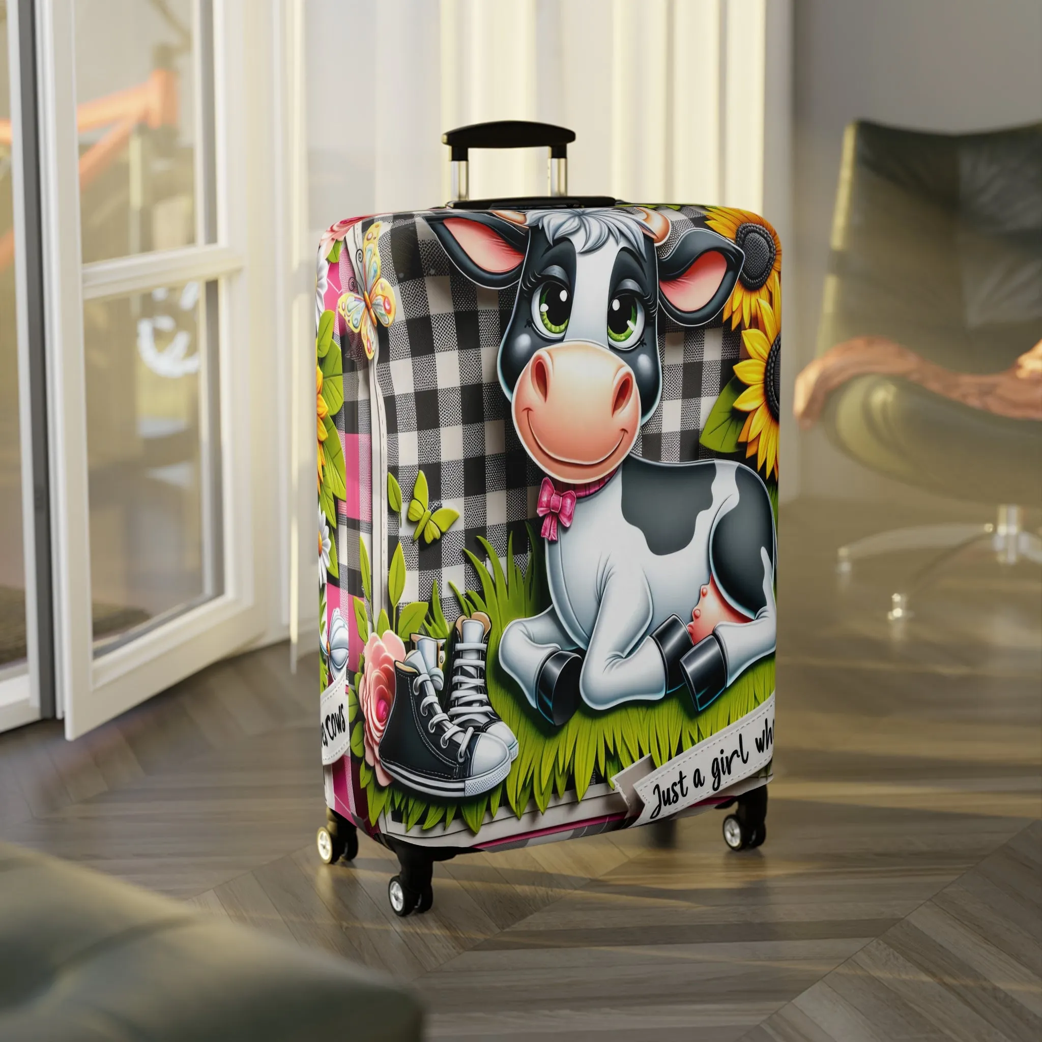 Luggage Cover, Just a Girl who Loves Cows, awd-1802