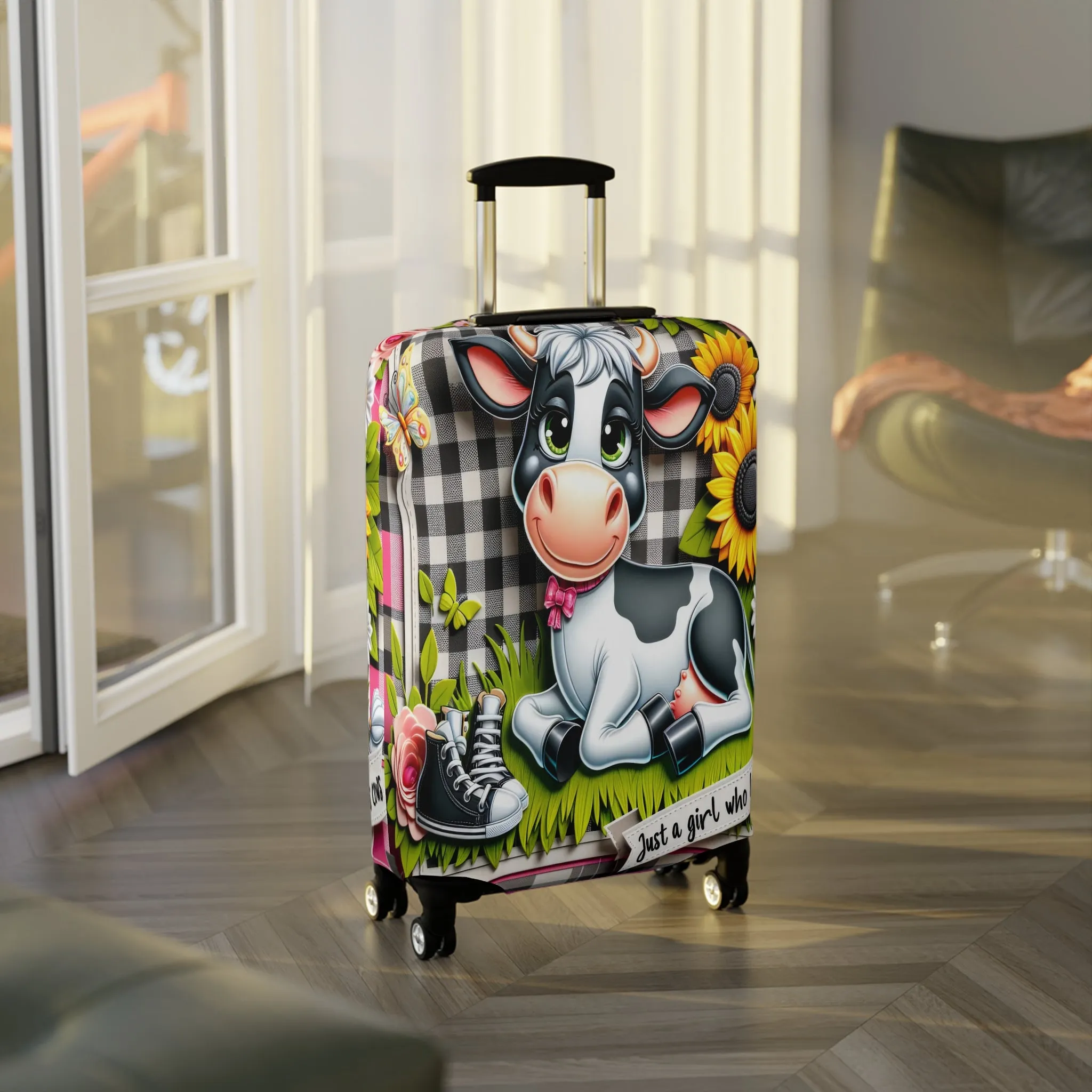 Luggage Cover, Just a Girl who Loves Cows, awd-1802