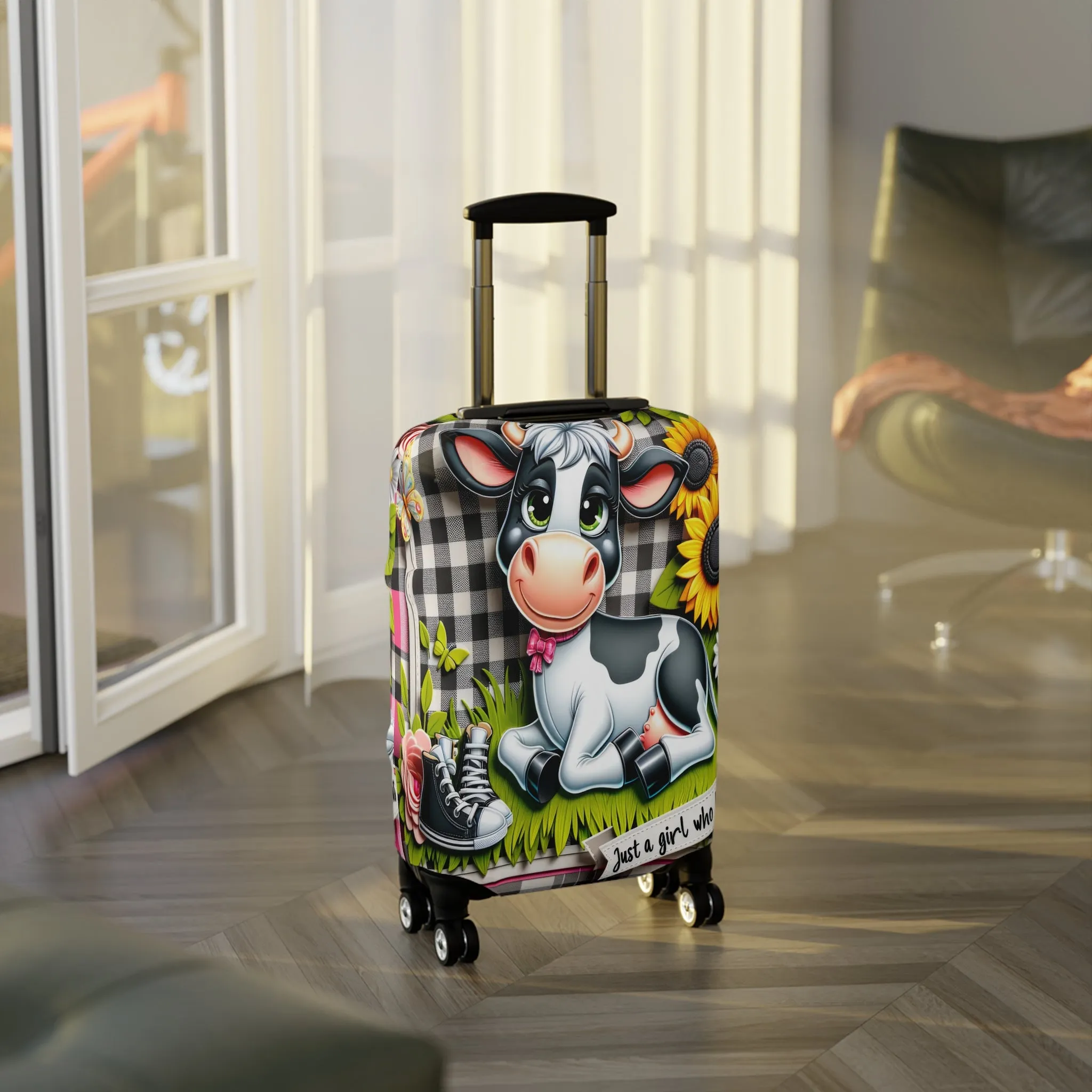 Luggage Cover, Just a Girl who Loves Cows, awd-1802