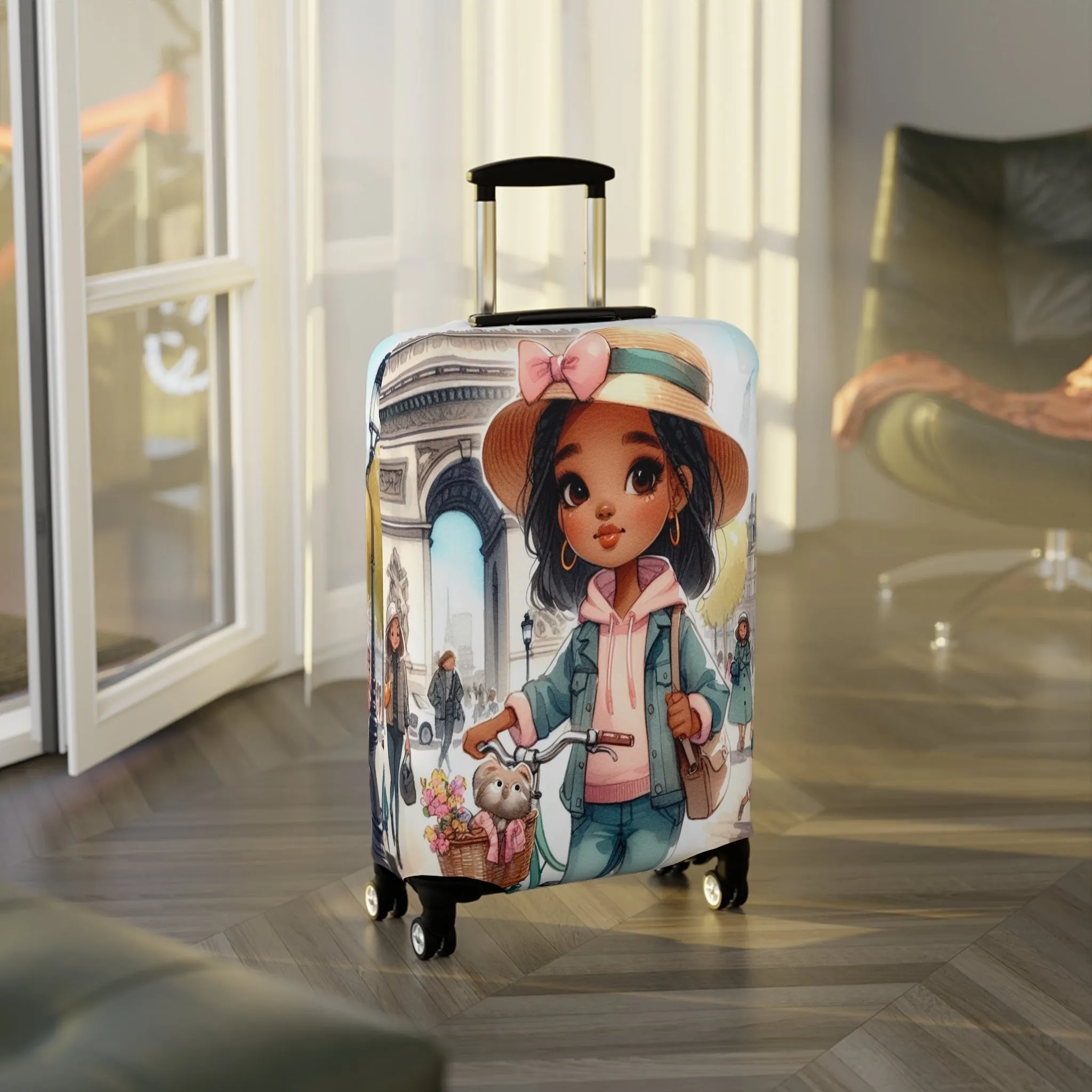 Luggage Cover, Just a Girl Who loves Travelling, awd-2110