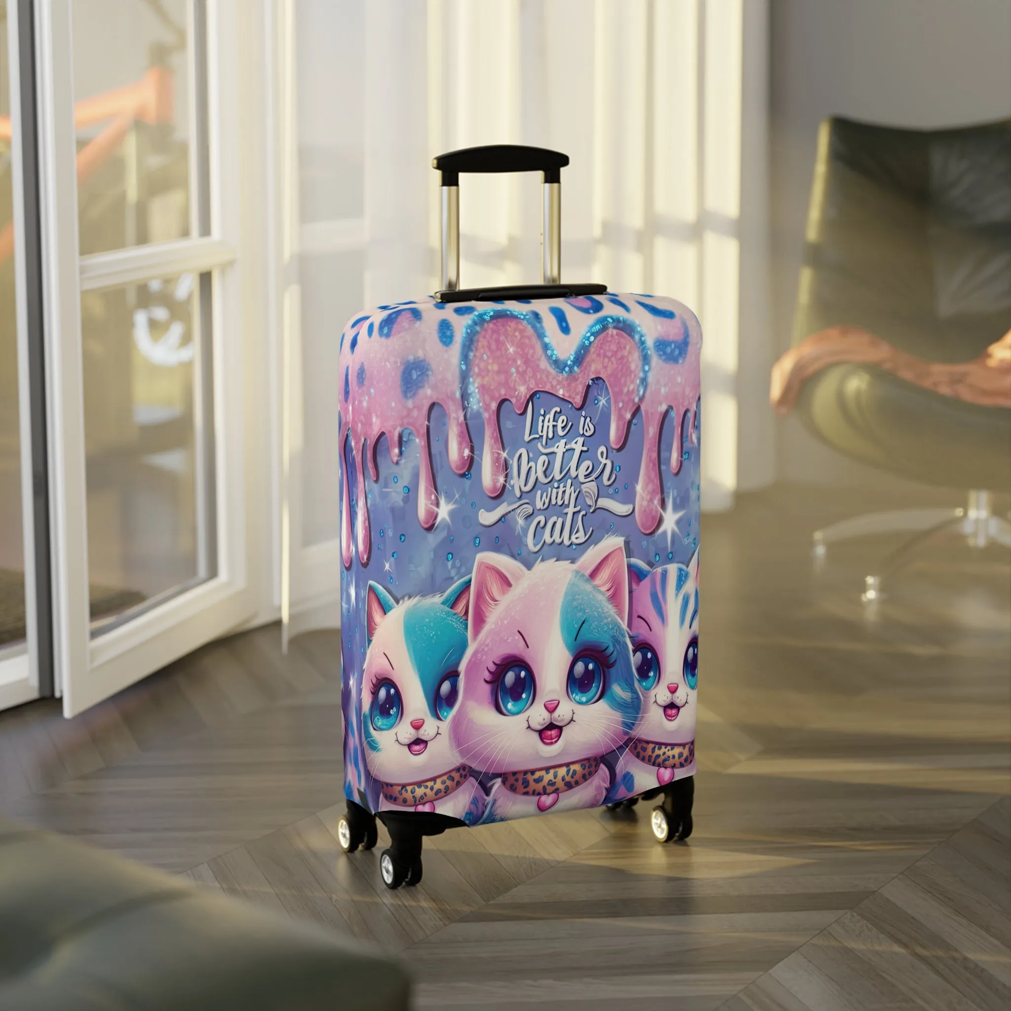 Luggage Cover, Life is better with Cats, awd-3105