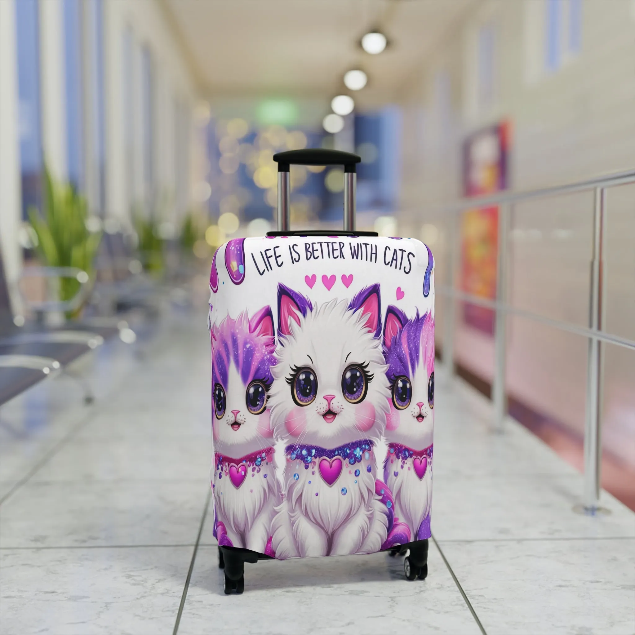 Luggage Cover, Life is Better with Cats, awd-3106