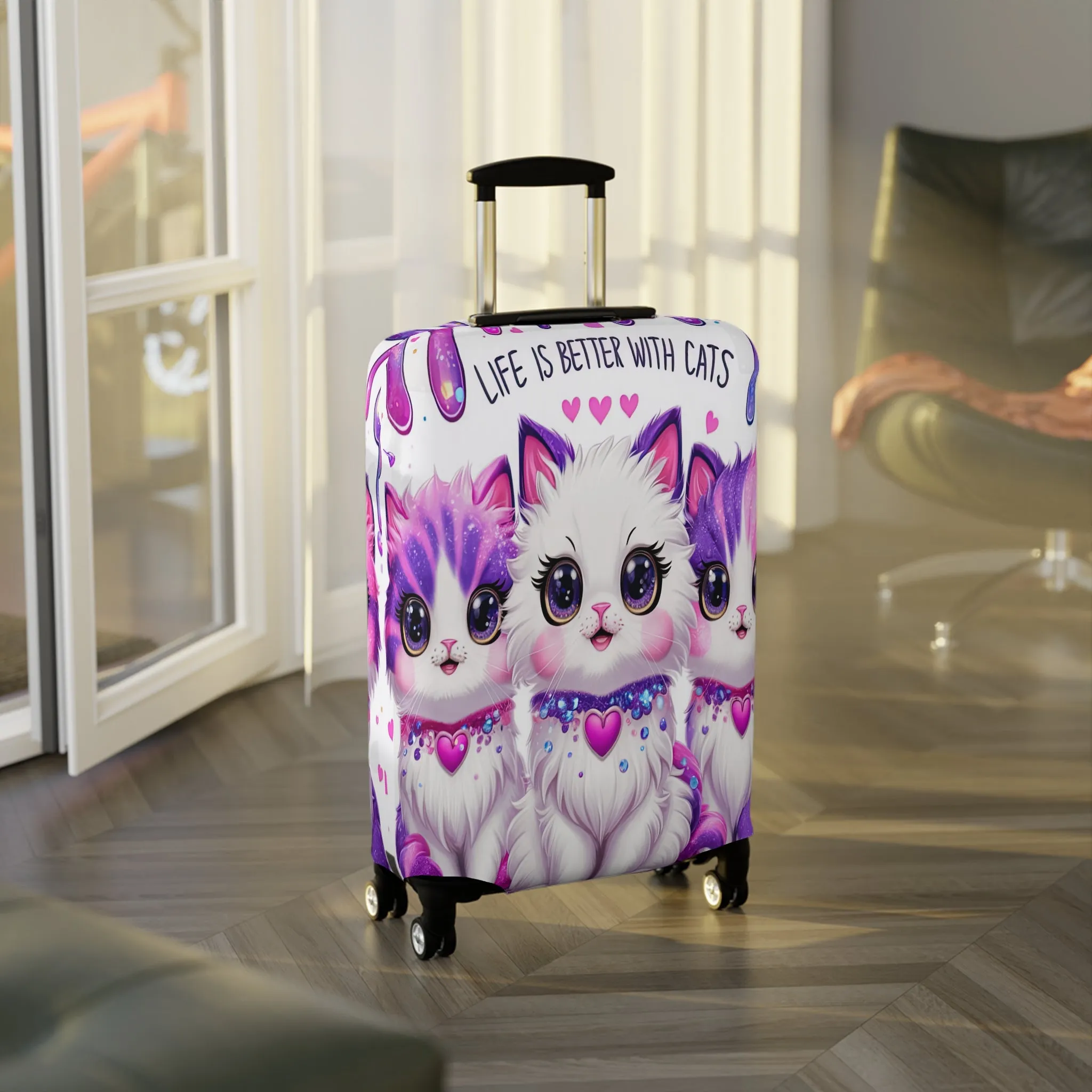 Luggage Cover, Life is Better with Cats, awd-3106