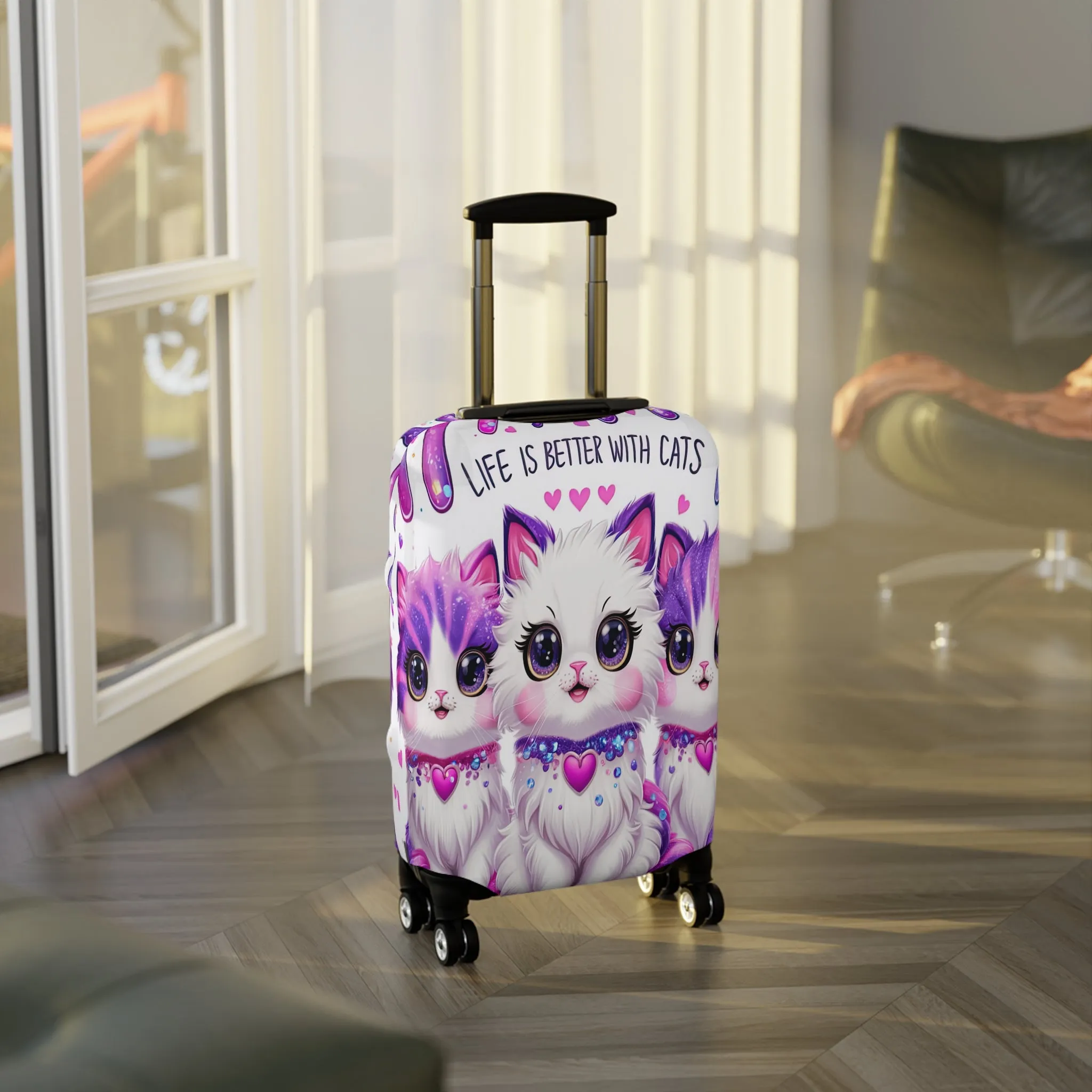 Luggage Cover, Life is Better with Cats, awd-3106