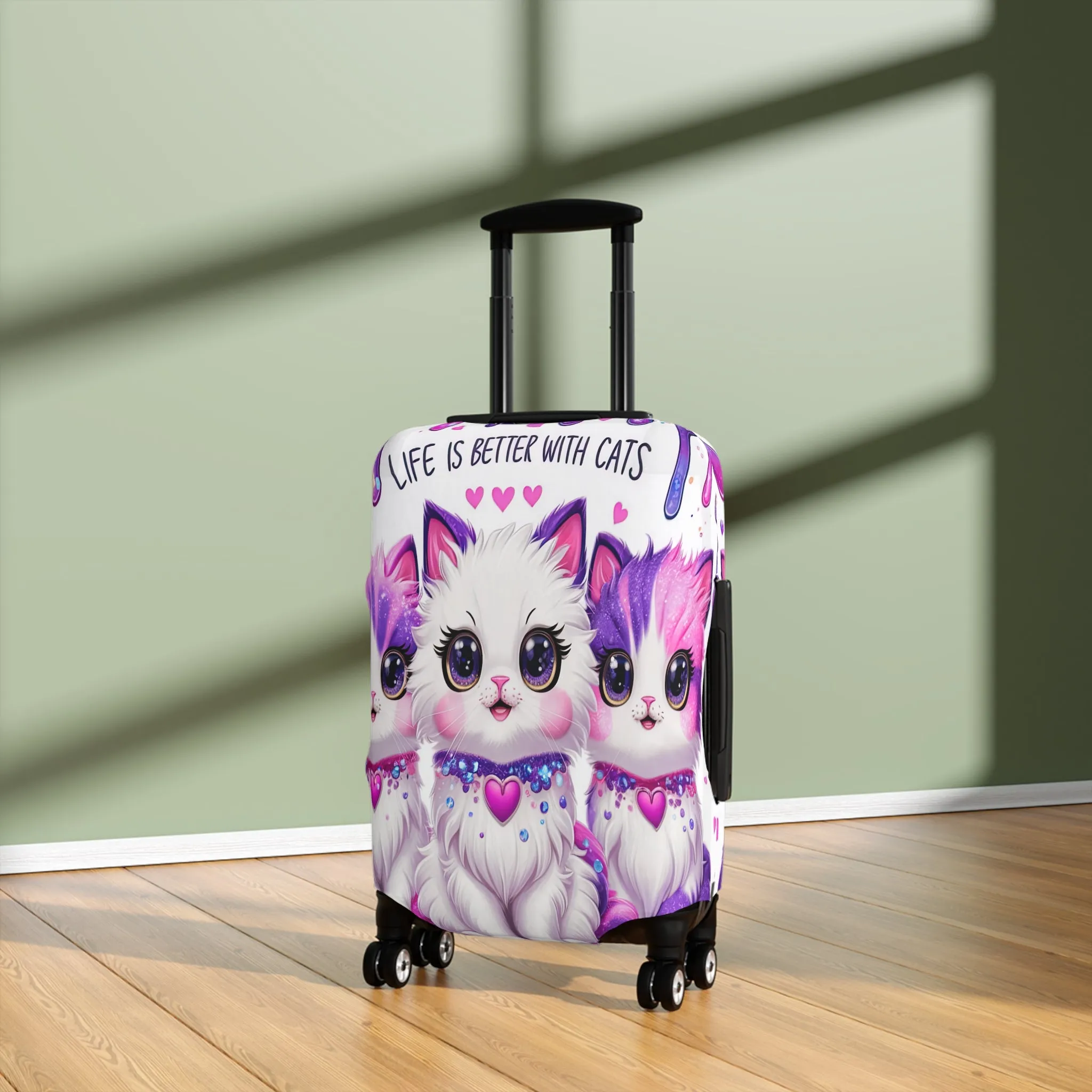 Luggage Cover, Life is Better with Cats, awd-3106