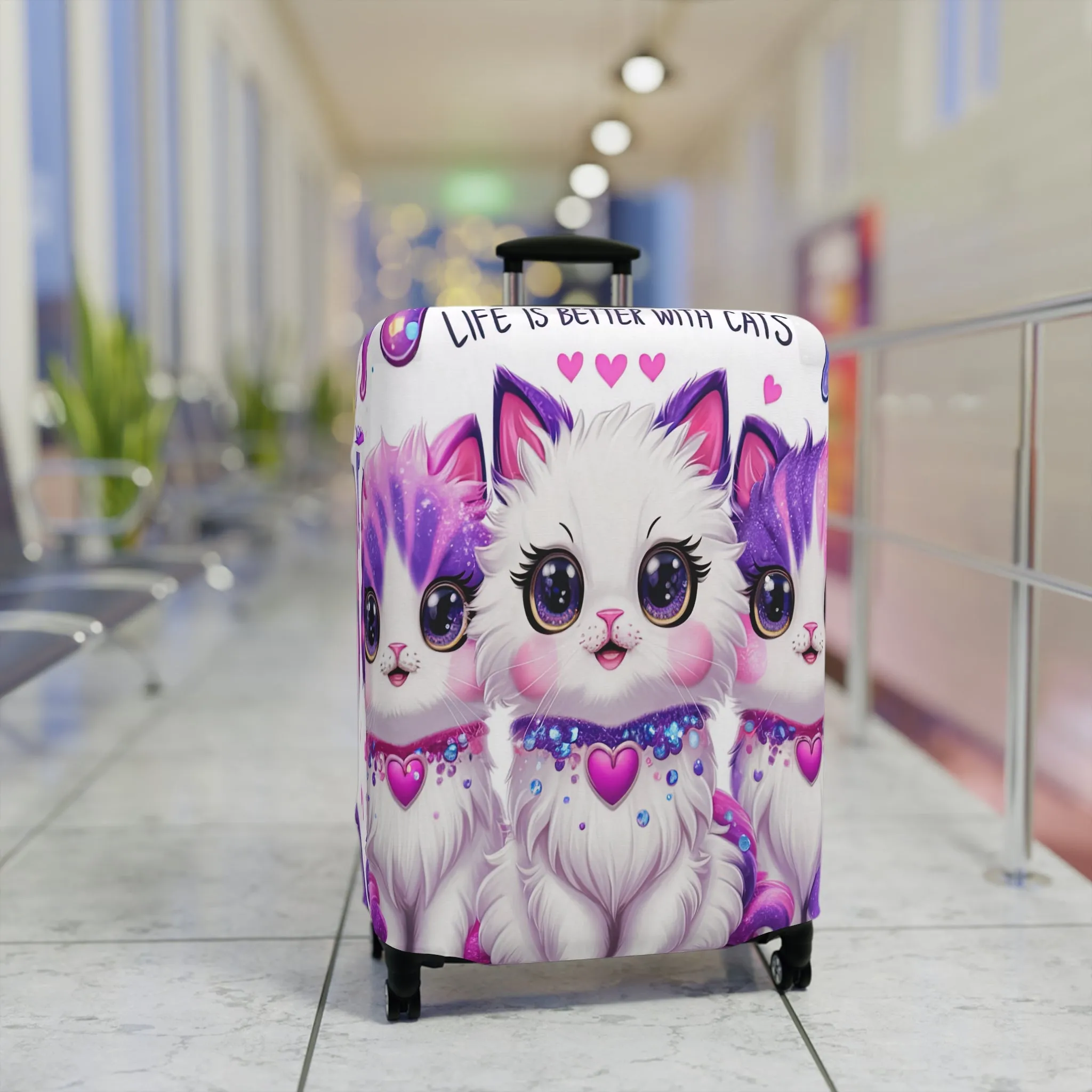 Luggage Cover, Life is Better with Cats, awd-3106