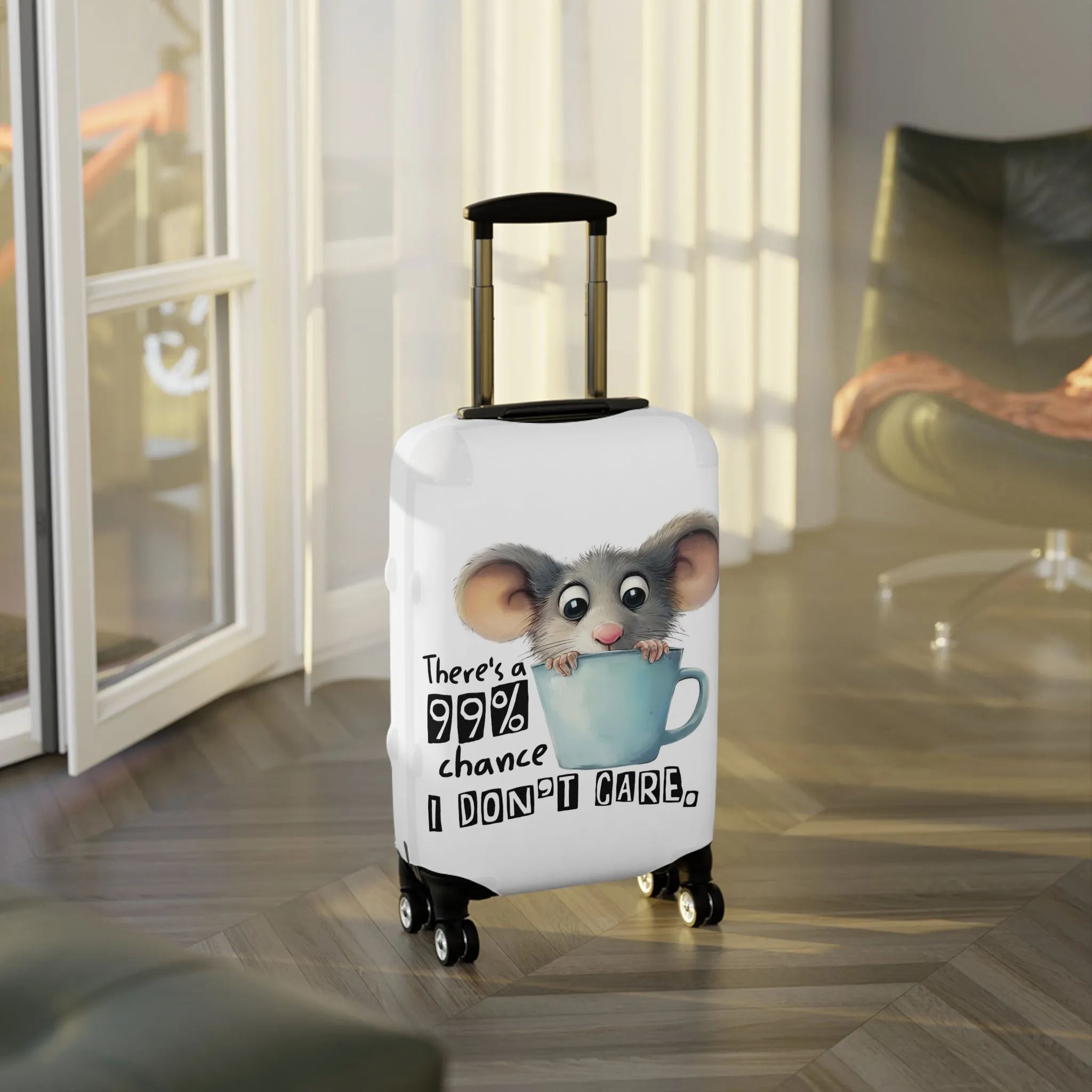 Luggage Cover, Mouse, There's a 99% chance I don't care, awd-4009