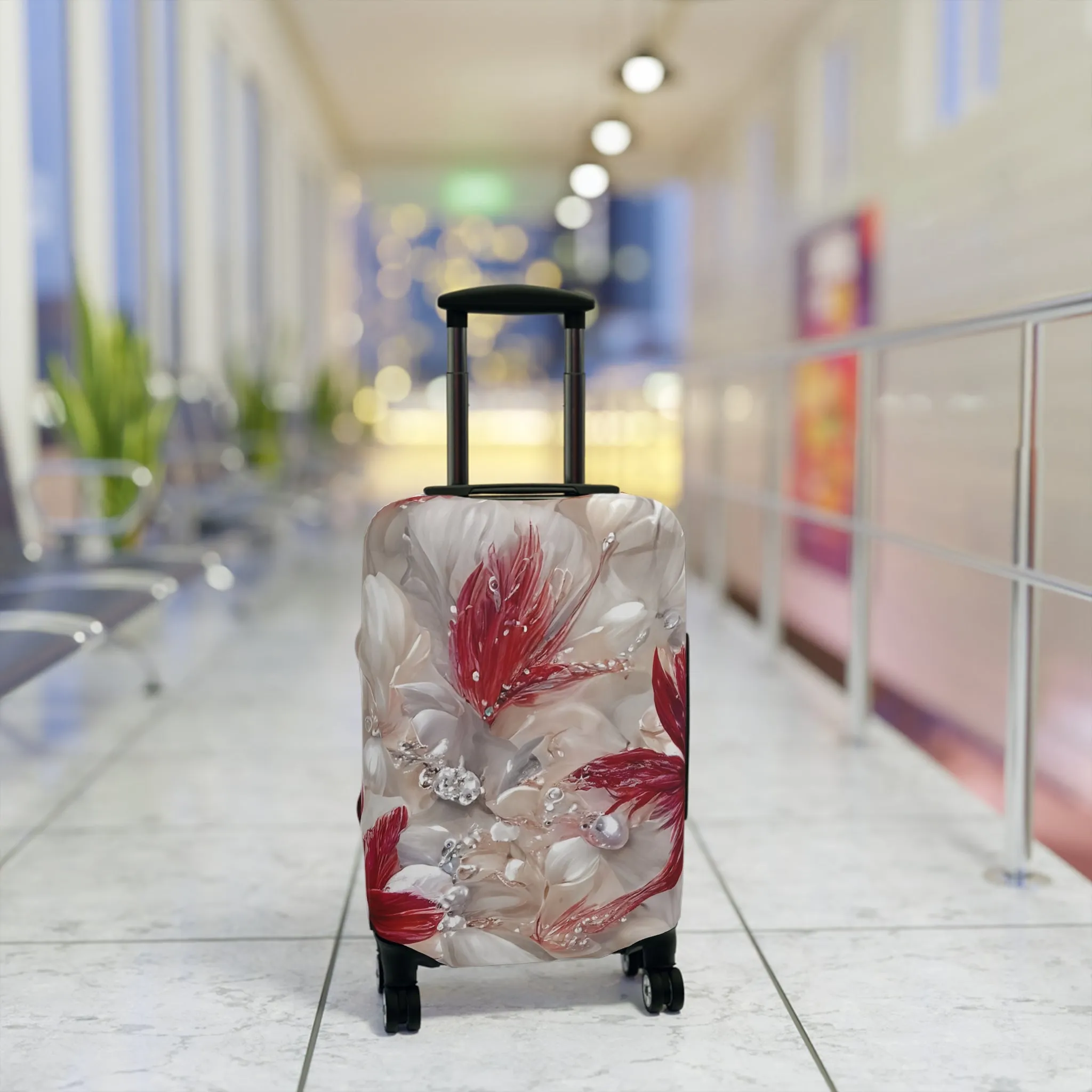 Luggage Cover, Red Floral