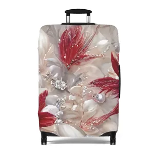 Luggage Cover, Red Floral