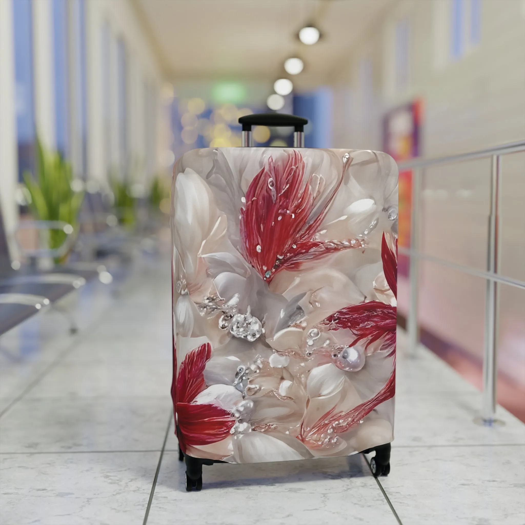 Luggage Cover, Red Floral