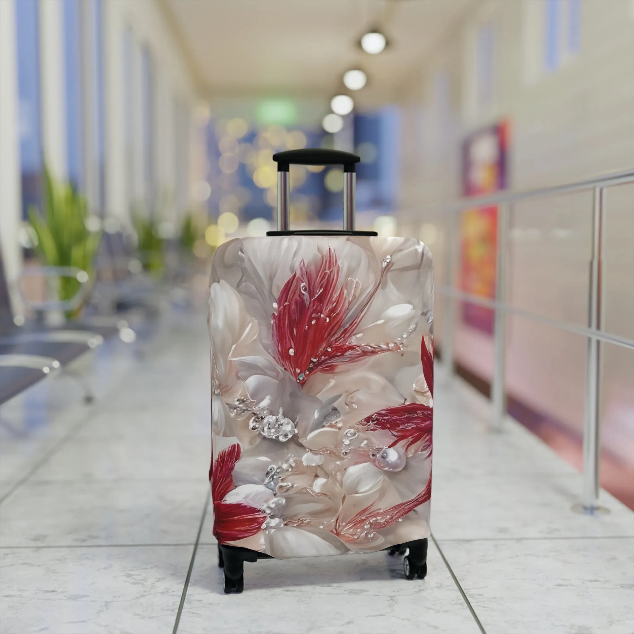 Luggage Cover, Red Floral