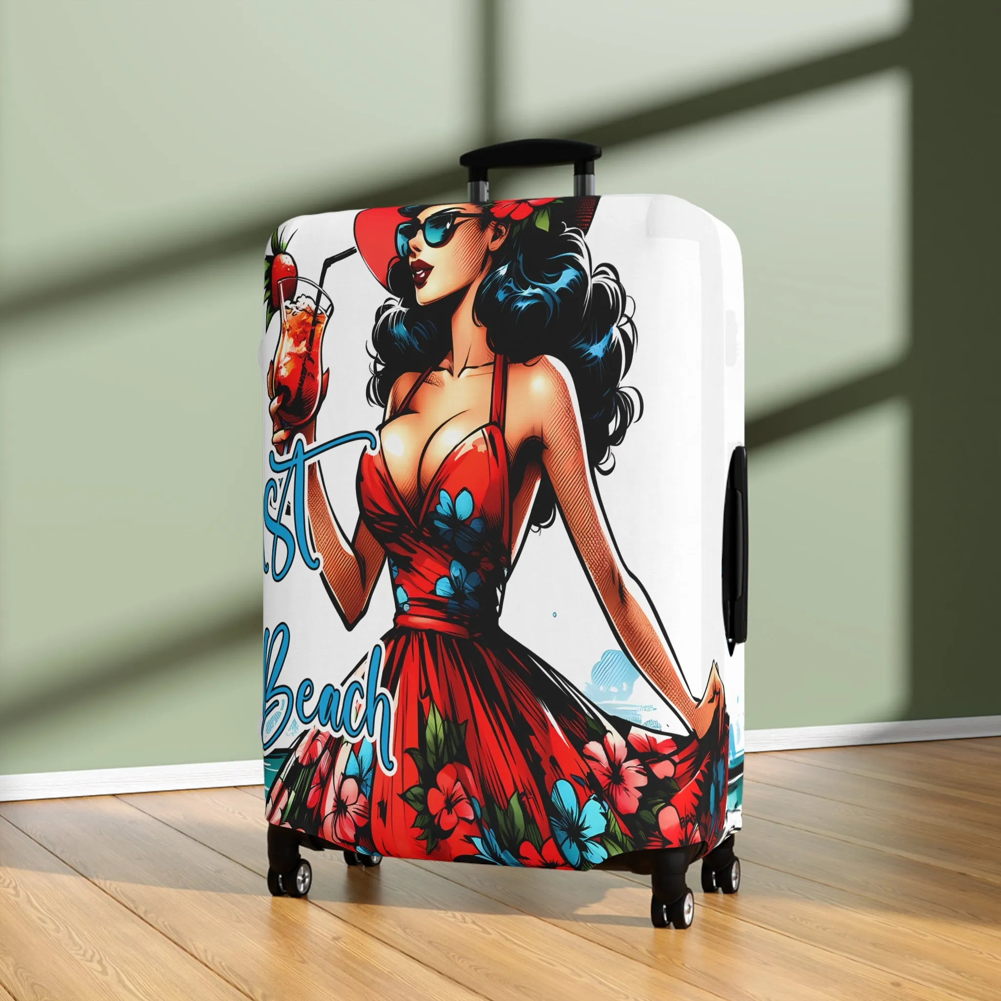 Luggage Cover, Retro Girl, Just Beach, awd-3007