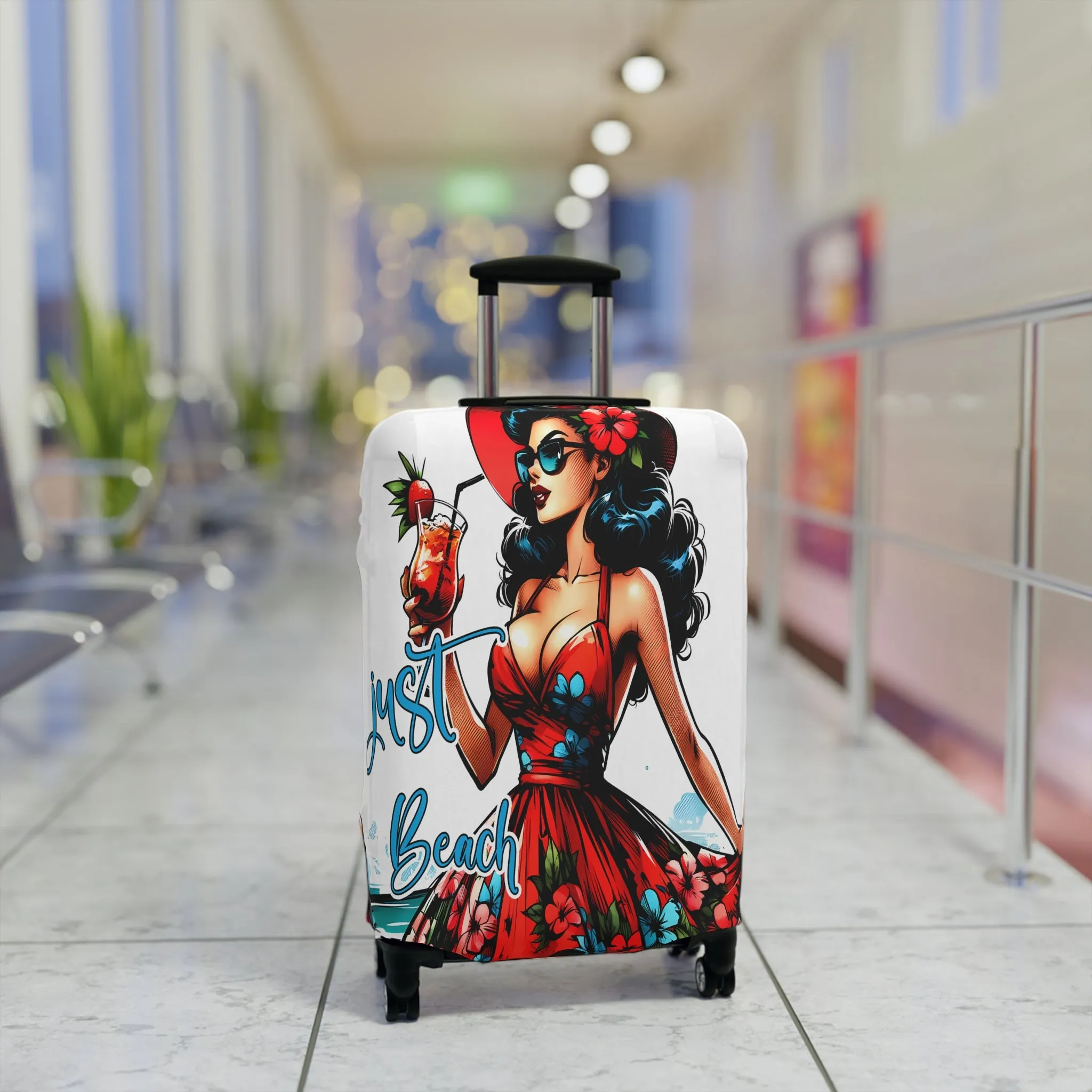 Luggage Cover, Retro Girl, Just Beach, awd-3007