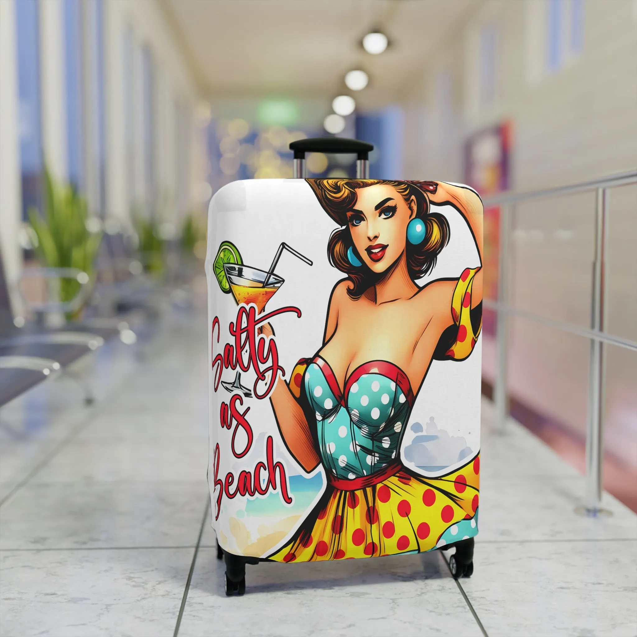 Luggage Cover, Retro Girl, Salty as Beach, awd-3001