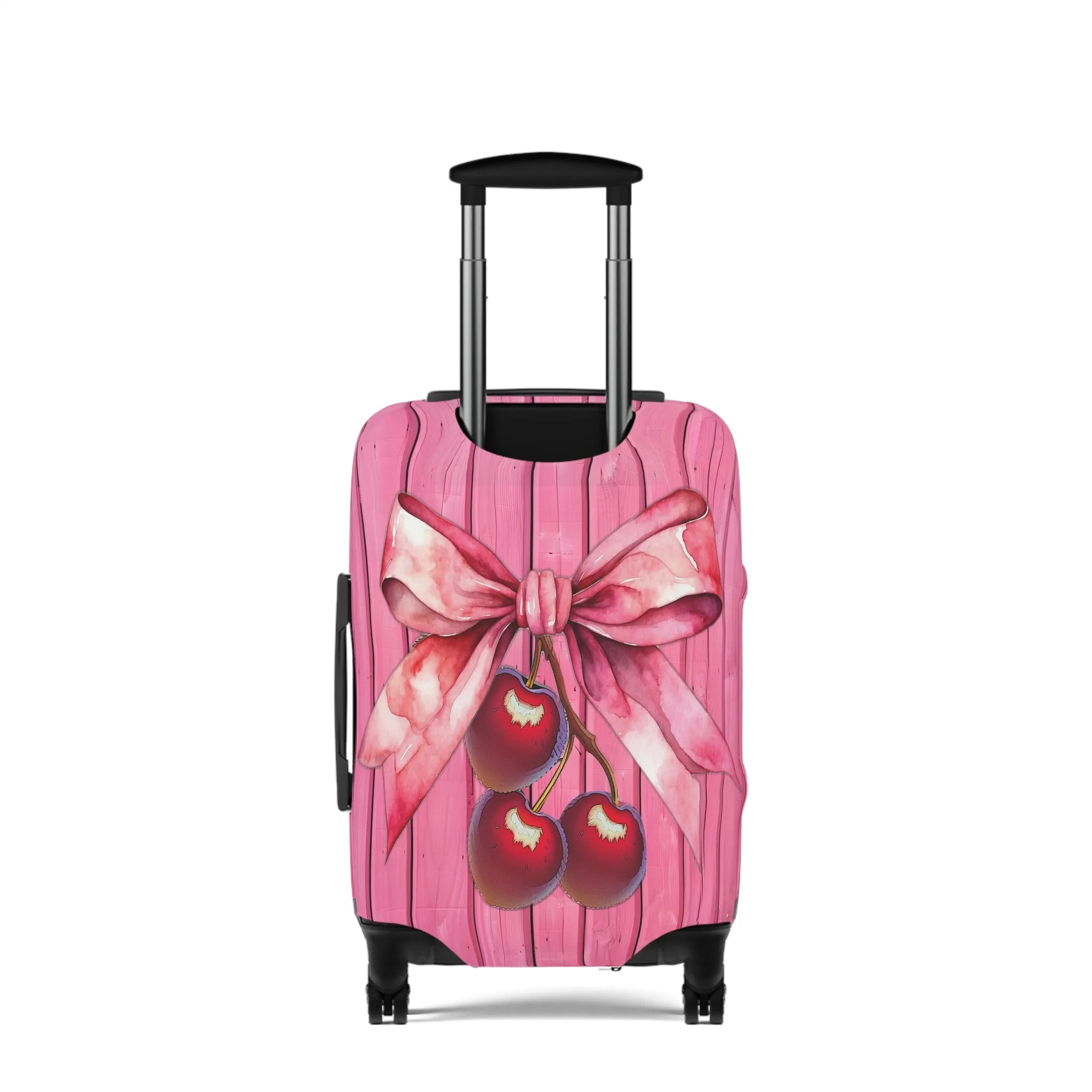 Luggage Cover, Rockabilly, Coquette, Pink, Cherries and Ribbon, awd-2503