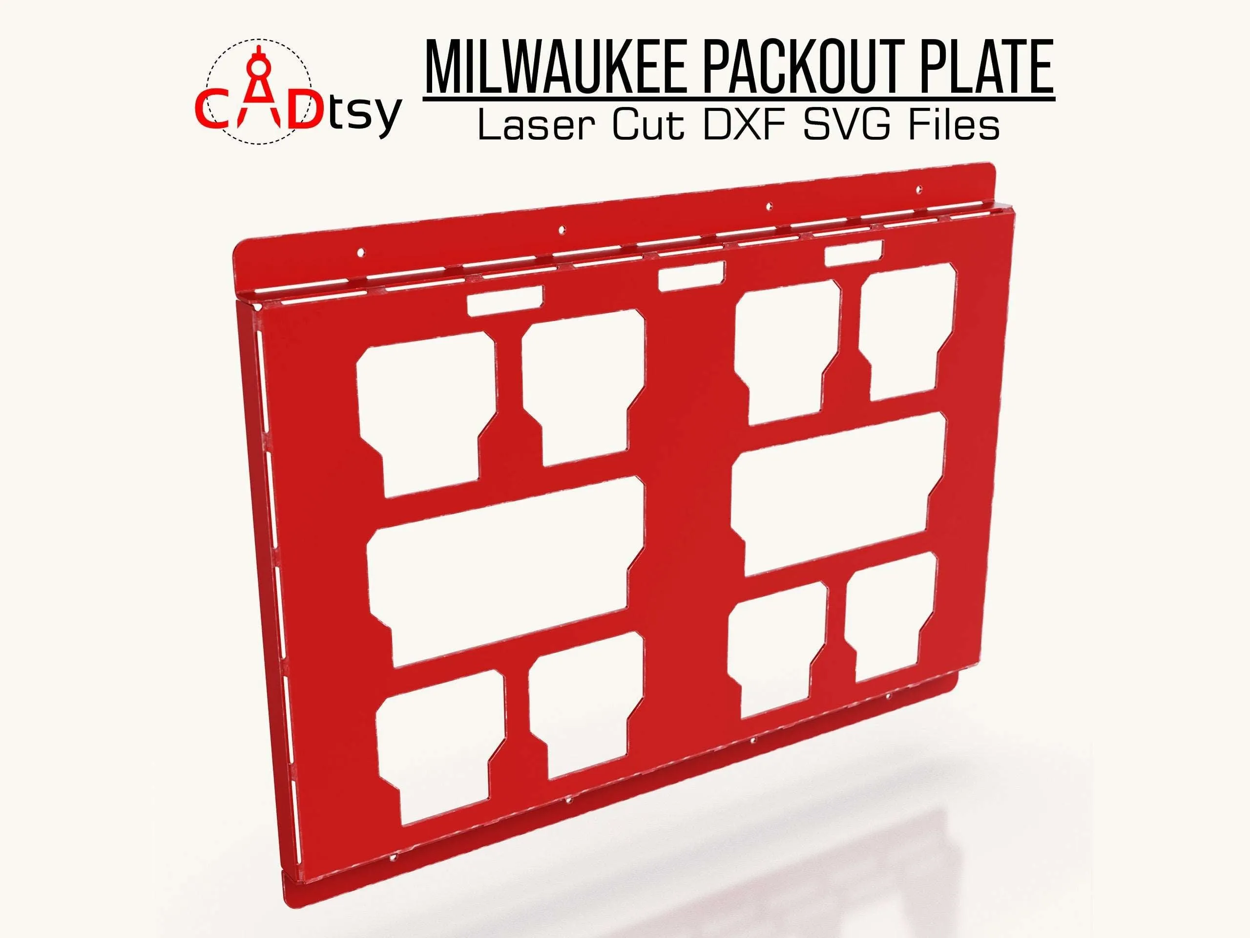 Milwaukee Packout Mounting Plate DXF / SVG - Versatile CNC Laser / Plasma Cutting Files for Truck / UTV / Workshop