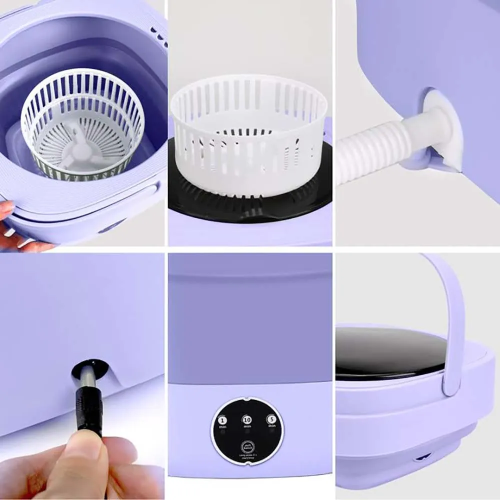 Mini 8L Foldable Portable Washer for Underwear, Baby, Travel