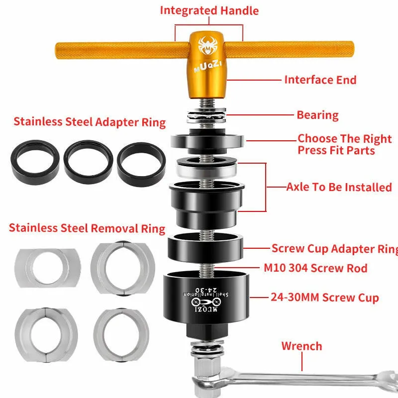 MUQZI Bicycle Bottom Bracket Remove Install Tool Bearing Press Fit Tools MTB Road Bike Repair Kit For BB86 BB30 BB92 PF30