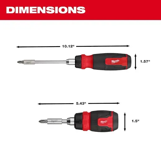 Nut Driver - Milwaukee 2pc 14-in-1 Ratcheting Multi-Bit and 8-in-1 Ratcheting Compact Multi-bit Screwdriver Set, 48-22-2905