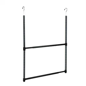 Oceanstar 2-Tier Portable Adjustable Closet Hanger Rod, Black ACR1545B