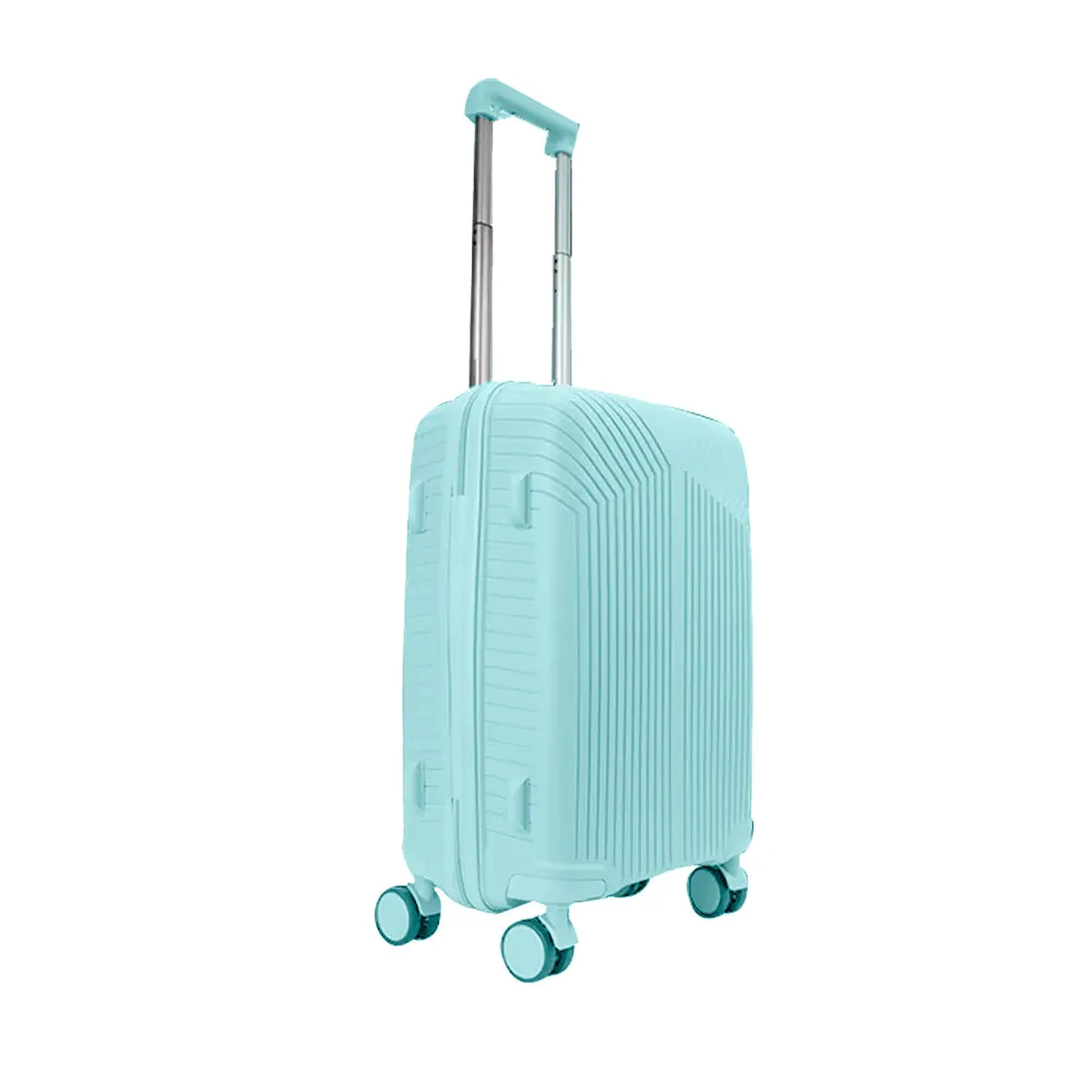 OPTIMA Cabin Luggage | Medium 24Inch T.Blue Polycarbonate 8 Wheel Spinner Trolley Hardsided Suitcase with TSA Lock Travel