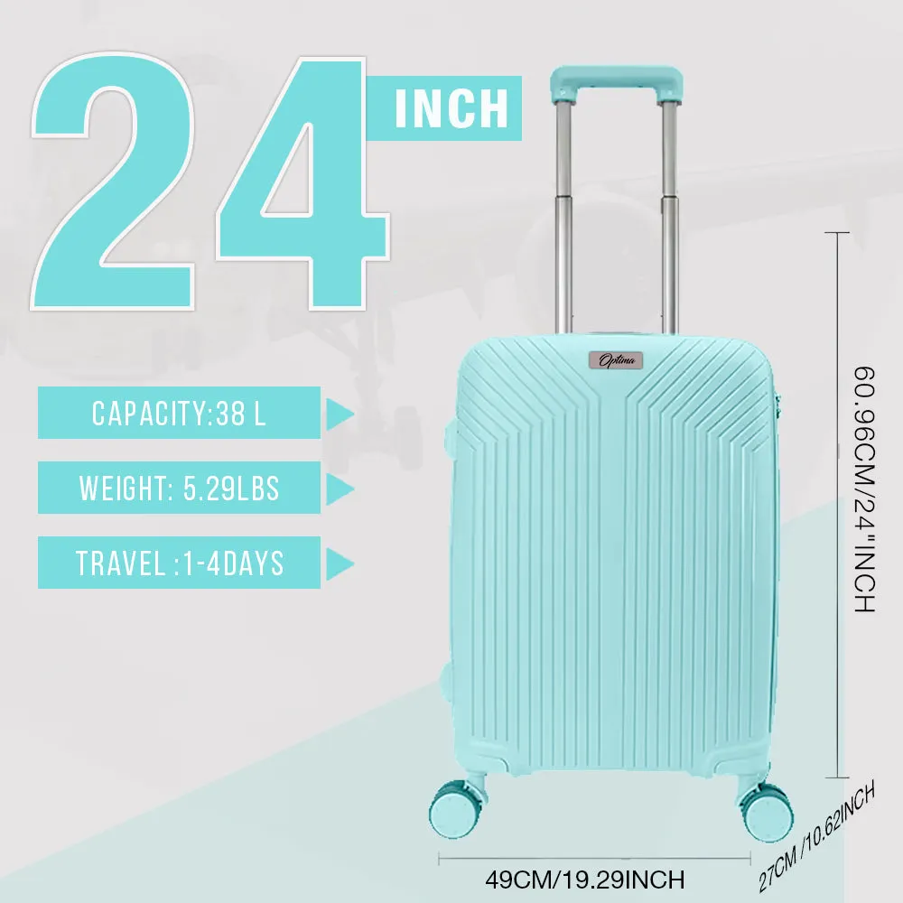 OPTIMA Cabin Luggage | T.Blue Polycarbonate 8 Wheel Spinner Trolley Hardsided Suitcase with TSA Lock Travel Suitcase Pack of -3