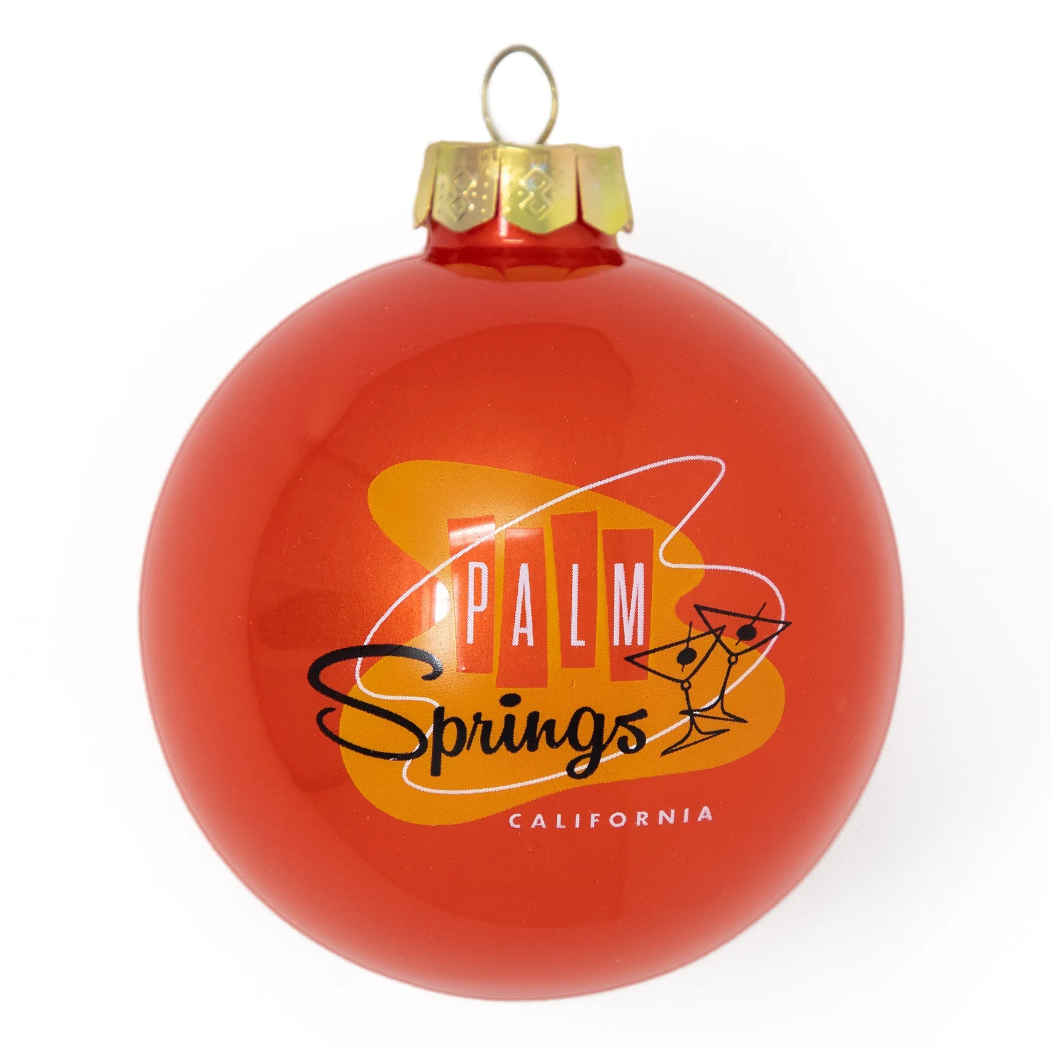 Palm Springs Martini Glass Ornaments - Orange