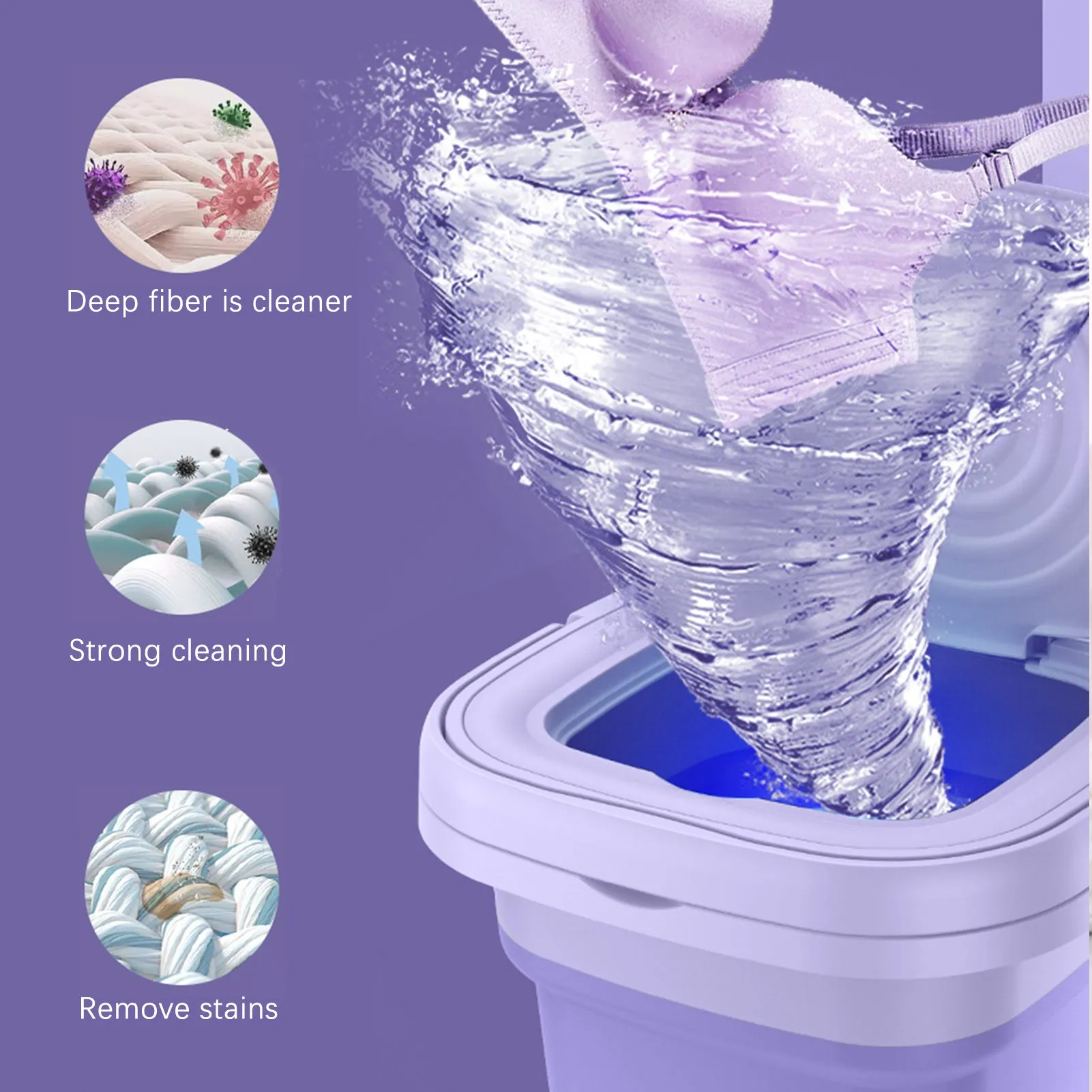 Portable Folding Washing Machine for Clothes Socks Underwear