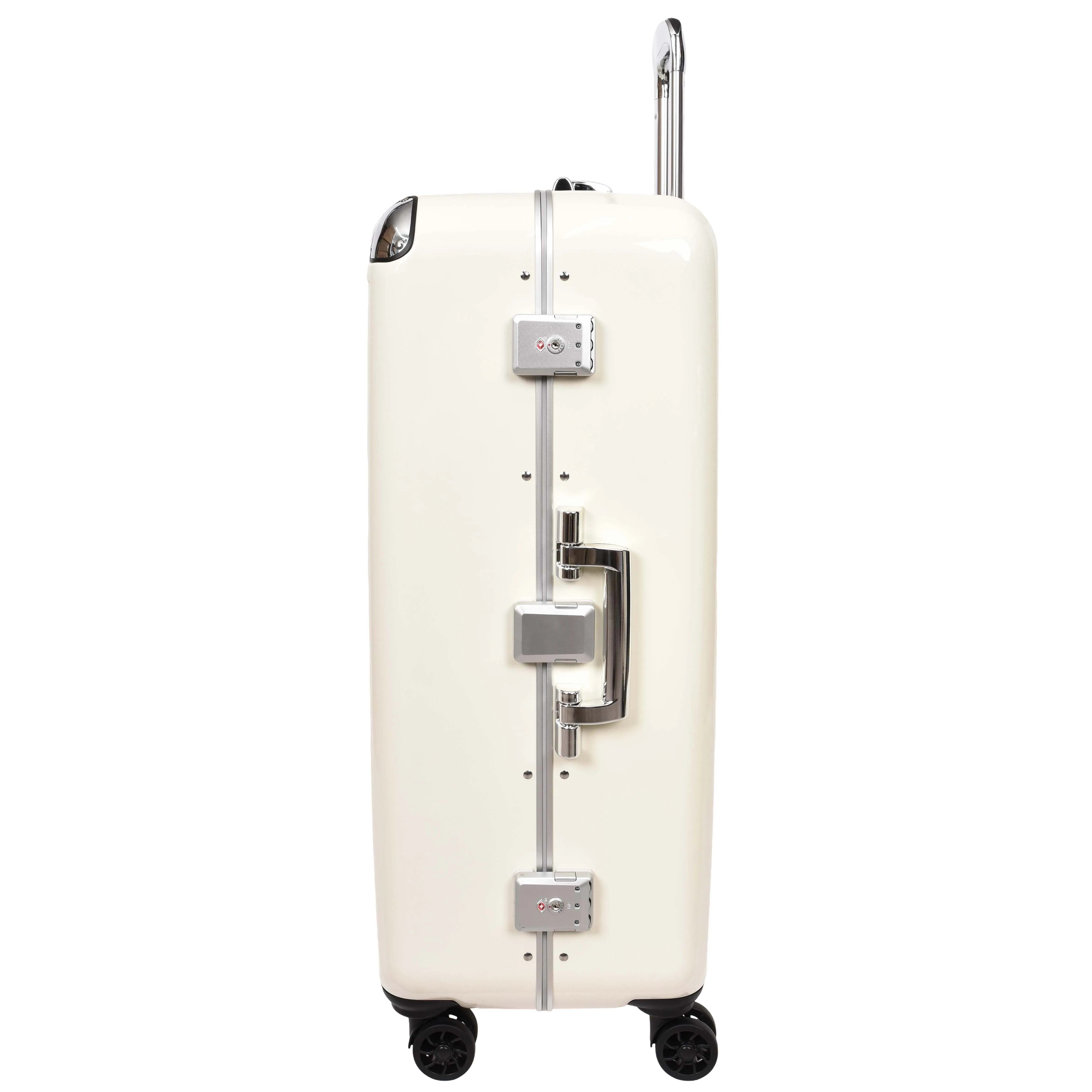 Premium Luggage Metal Frame Hard Side Spinner 8 Wheels TSA Latch PC Shell Suitcases Elite Beige