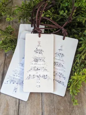 Sheet Music Tree Tag   Ornament