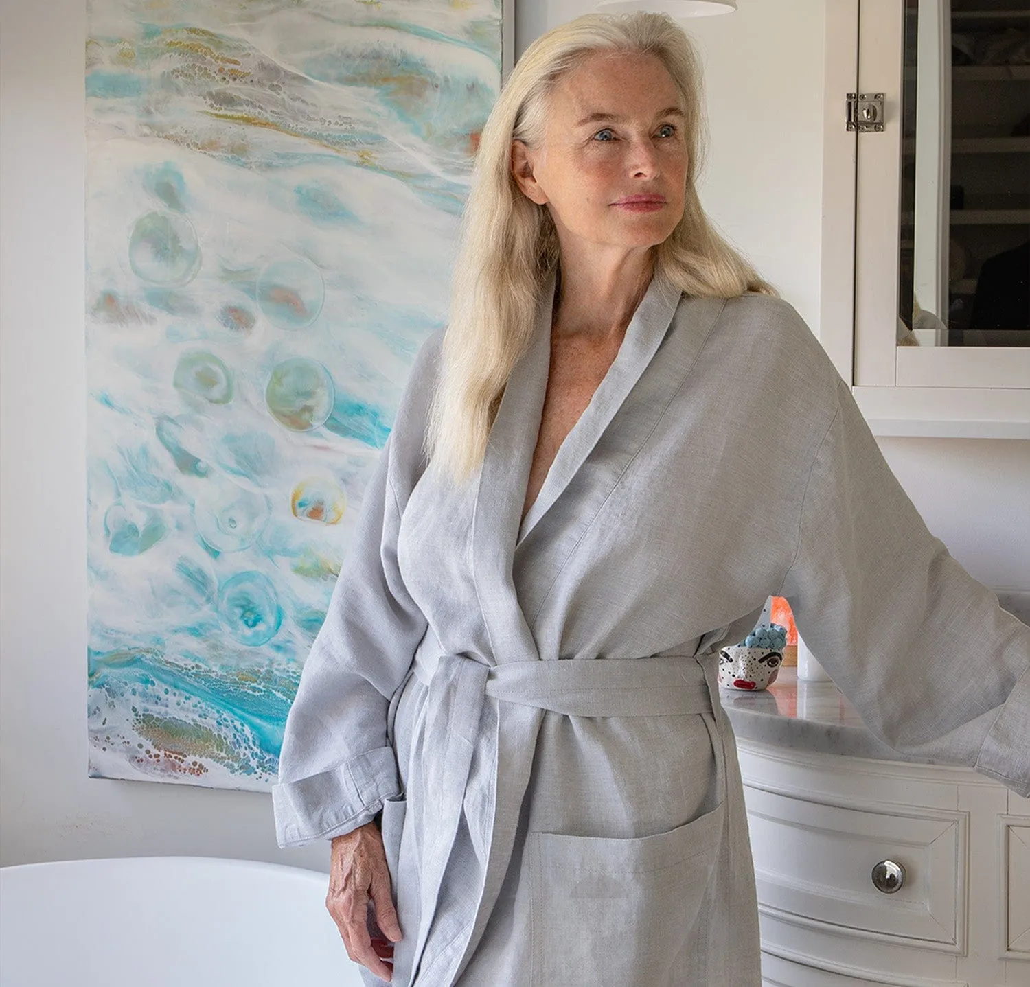 St. Barts Linen Robe (Ready to Ship)