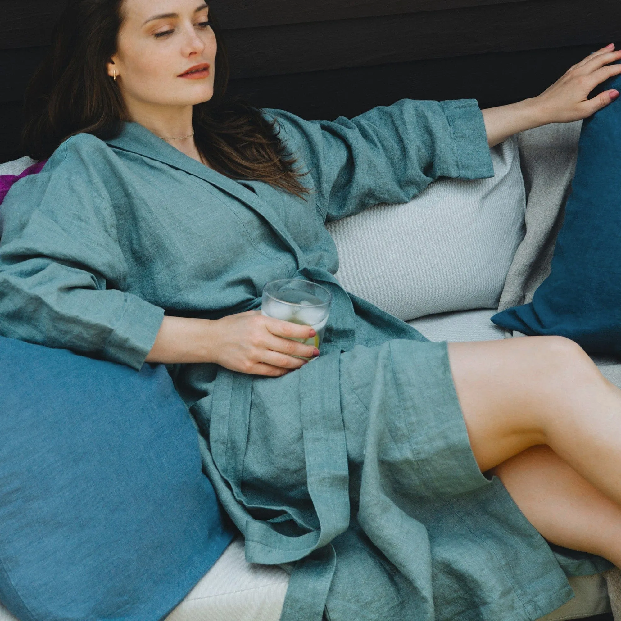 St. Barts Linen Robe (Ready to Ship)