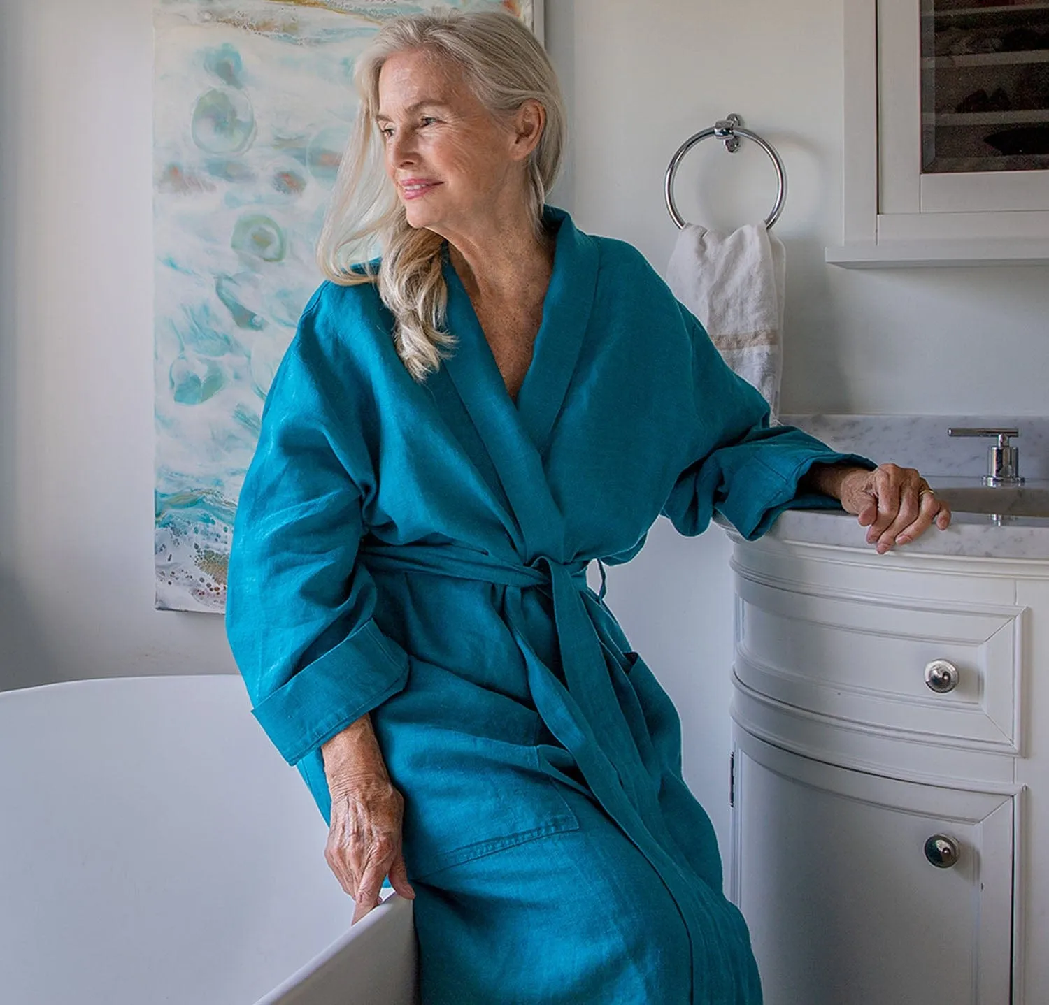 St. Barts Linen Robe (Ready to Ship)