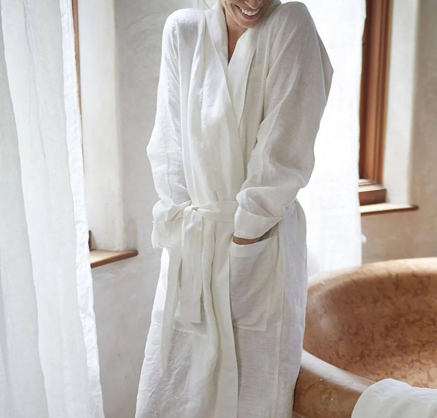 St. Barts Linen Robe (Ready to Ship)