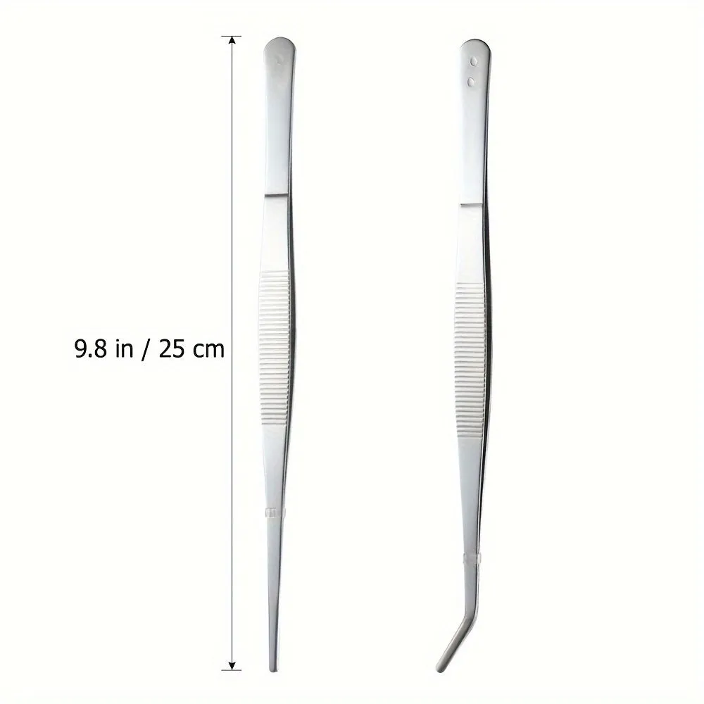 Stainless Steel Curved  Straight Tweezers for Versatile Outdoor Use