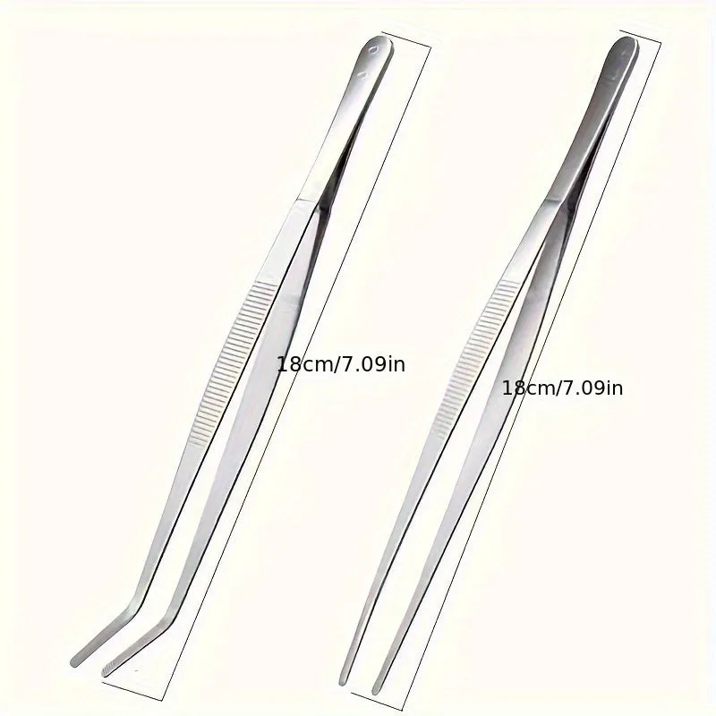 Stainless Steel Curved  Straight Tweezers for Versatile Outdoor Use