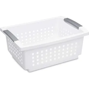 Sterilite Medium Stackable Storage Basket White