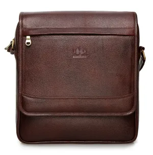 THE CLOWNFISH TCFSLBLBR-1 Leather 8.3-Litre Laptop Bag (Brown)