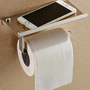 Toilet Roll Paper Holder with Mobile Phone Storage