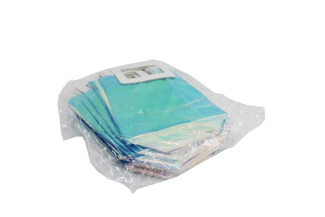 Transparent Clear Nylon Gift Bag High Quality PVC Handled Gift and Shopping Bag (Blue, 18x20x10 cm)