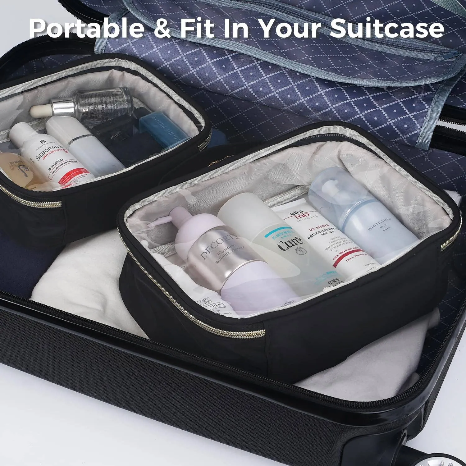 TSA Approved Clear Makeup Bag Cosmetic Pouch with Handle - WF5189