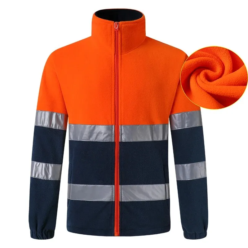 Unisex High Visibility Fleece Jacket: With reflective strips, great for outdoor work