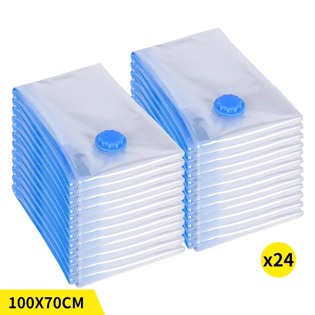 Vacuum Storage Bags Save Space Seal 100x70cm-24PK