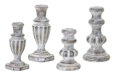 Whitewash Candlestick Stone Holders