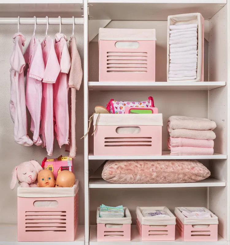 Wooden Pink Storage Bins - Extra Small (Wholesale)