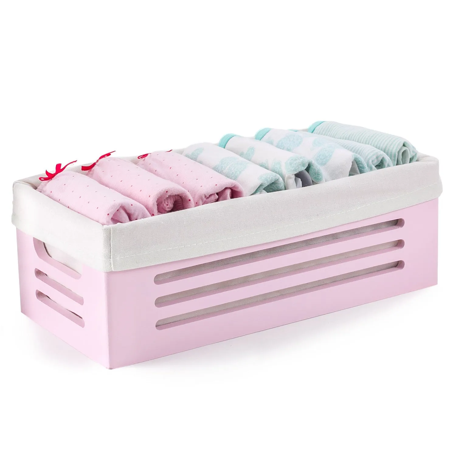 Wooden Pink Storage Bins - Extra Small (Wholesale)